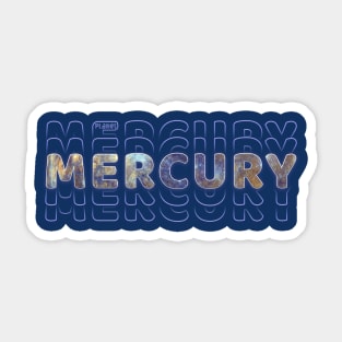 Typograph Planet Mercury: Fastest Planet Sticker